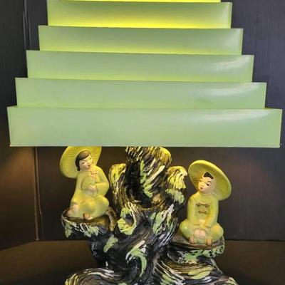 MCM Silvestri Chinoiserie Chalkware Lamp (LR)