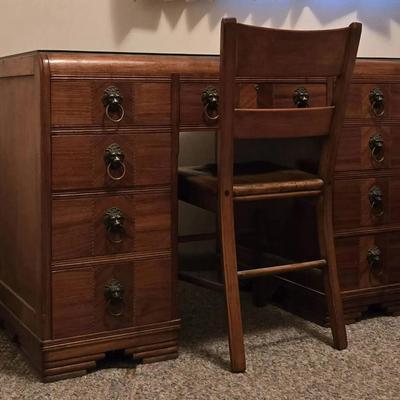 Mahogany Desk w/ Inlay (BR1)