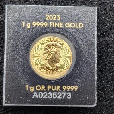 Canadian .999 Gold, 1 Gram Maple Leaf 