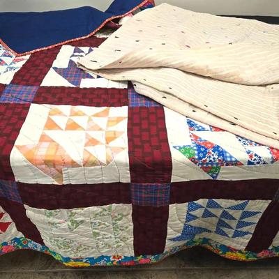 2 Vintage Handmade Quilts / Bedspread