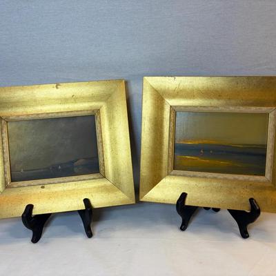 Pair Of Signed Acrylic Paintings On Board