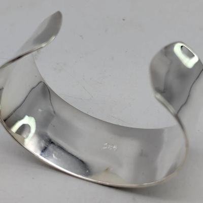 Heavy Sterling Silver 3/4 Cuff Bracelet 