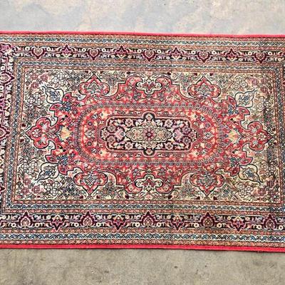 Vintage Handmade Wool Rug Mat 37" × 24"