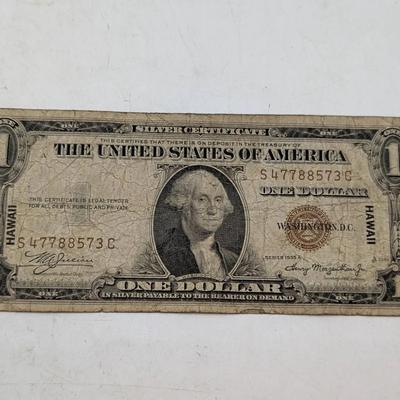 1934 Brown Seal 1$ Hawaii Silver Certificate 