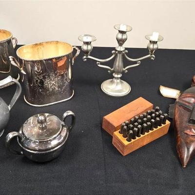 Eclectic Decor: Pewter, Letter Dies, African Masks +