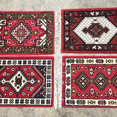 4 Hand Woven Wool & Cotton Rug Mats