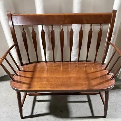 Vintage Nichols And Stone Cherry Arrow Back Settee
