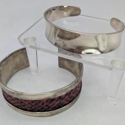 Two Sterling Silver Cuff Bracelets