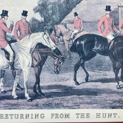 Four Large Framed Hunting Scene Prints 