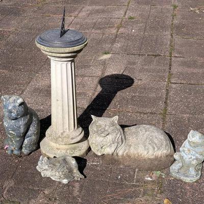 Group Of Concrete Yard Statues 