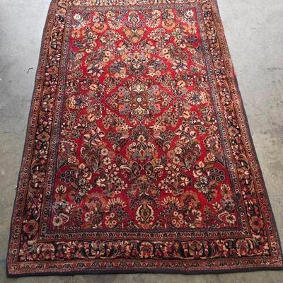 Vintage Iranian Handmade Wool Rug 75" × 52"