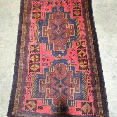 Handmade Wool Oriental Rug ~ Vintage 51" × 31"