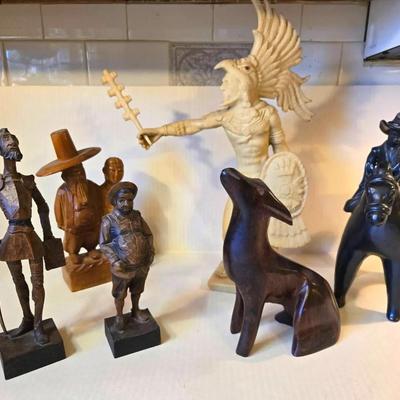 International Figurines: Carved Wood, Ceramic +