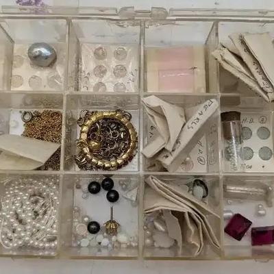 Group Of Pearls & Rubies