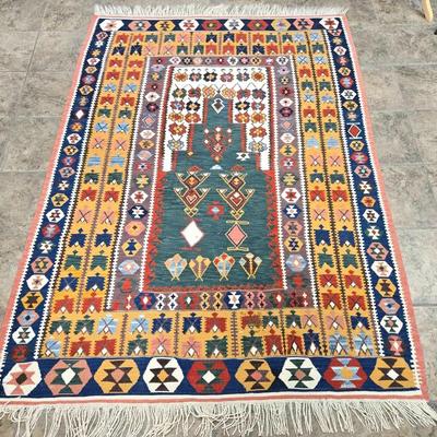 Handmade Turkish Kilim Rug 76" × 56"