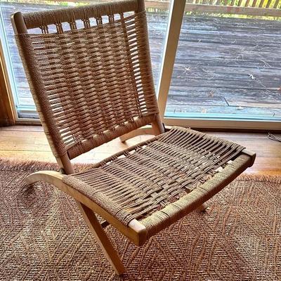 MCM Hans Wegner Style Folding Rope Chair