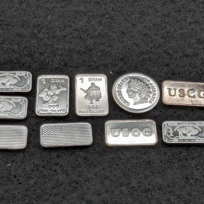 Ten .999 Silver 1 Gram Wafers