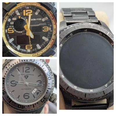 3 Modern Watches...Skmei, Samsung, Swiss Legend