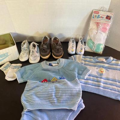 Nike Baby Shoes & Socks, Vintage Baby Duck Shirt & Booties, Transformers Shoes 