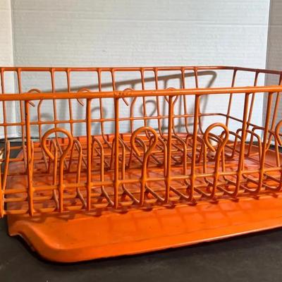 Vintage Rubbermaid Harvest Orange Coated Wire Dish Strainer & Mat 1180 