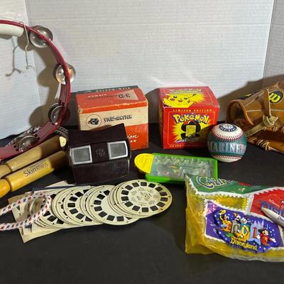 Red Tambourine, Pokémon Ball 1998 Trading Card, Wilson Mitt, Mariners Ball