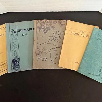 Ephemera Vine Maple Columbia Academy Yearbook Calendars 1933-1937