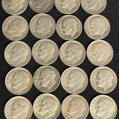 Assortment Of 1964 And Earlier Dimes #12