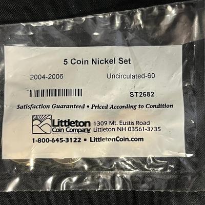 5 Coin Nickel Set 2004-2006 Uncirculated 
