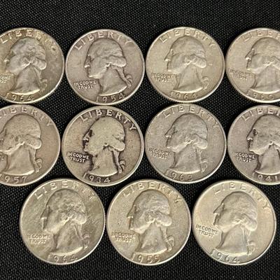 Assortment Of Pre-1964 Washington Quarters #3 Approx (2.169 ozt) 