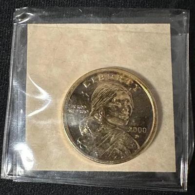 #2 24 Karat Gold Plated Sacagawea Dollar 