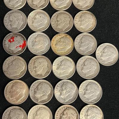 Assortment Of 1964 & Earlier Dimes #8