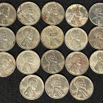 (18) Steel Wheat Pennies 