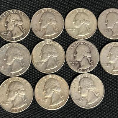 Assortment Of Washington Quarters Pre-1964 Approx (2.186 Ozt) #6