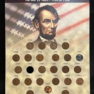 Lincoln Wheat Penny Collection -The Last 25 Year 1934-1958