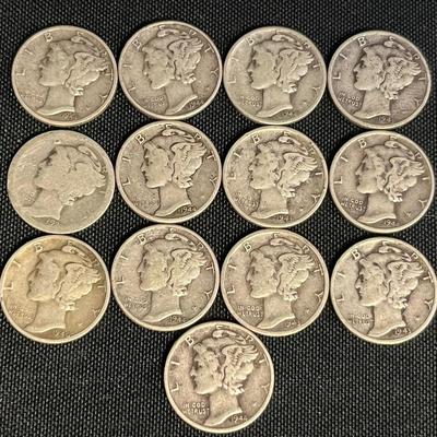 Collection Of Mercury Dimes #4 1920-1944 (1.017 ozt) TOTAL