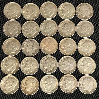 Assortment Of 1964 And Earlier Dimes #22 (2.006 Ozt) 