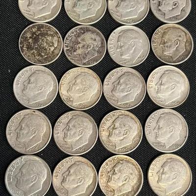 Assortment Of 1964 And Earlier Dimes #13