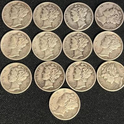 Collection Of Mercury Dimes 1941-1944 #3 (1.029 ozt) TOTAL