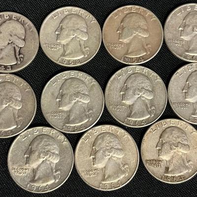 Assortment Of Washington Quarters Pre 1964 (2.198 Ozt) #9