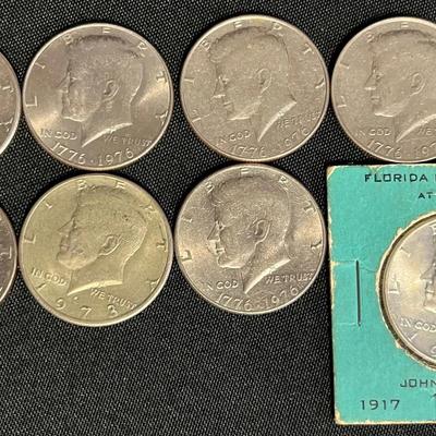 8 Kennedy Half Dollars 