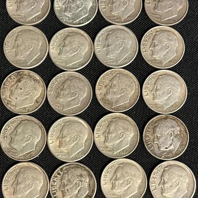 Assortment Of 1964 & Earlier Dimes # 7