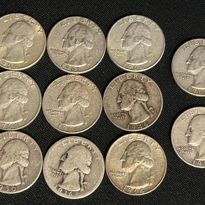 Assortment Of Pre-1964 Washington Quarters approx (2.186 ozt.)