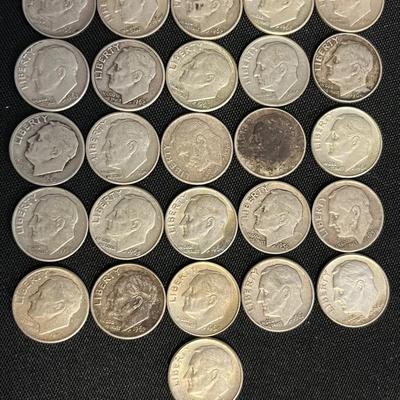 Assortment Of 1964 And Earlier Dimes #20 (2.069 Ozt) 