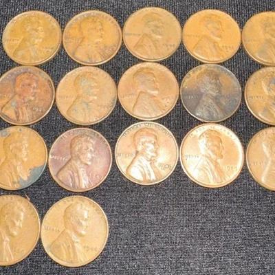 (17) Lincoln Wheat Pennies 