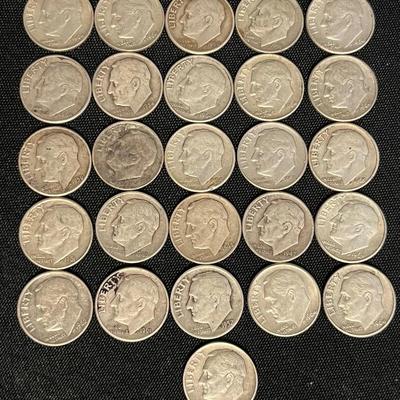 Assortment Of 1964 And Earlier Dimes #21 (2.076 Ozt) 