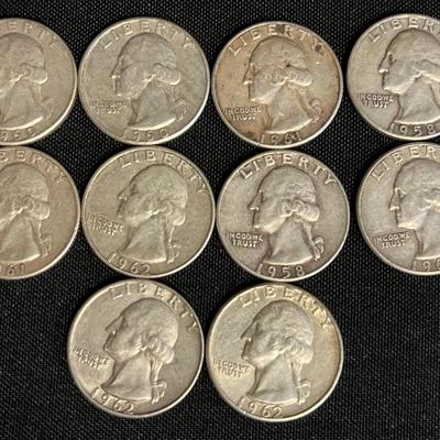 Assortment Of Pre-1964 Washing Quarters #4 approx (2.003 ozt) Total