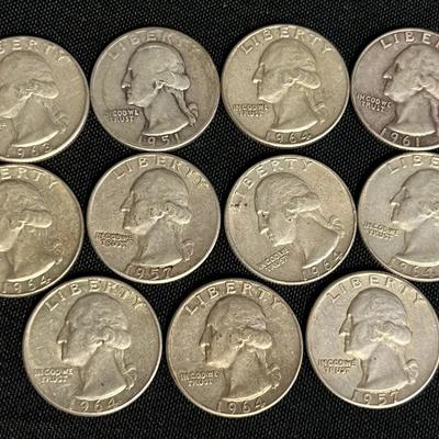 Assortment Of Washington Quarters Pre 1964 #11 ( 2.1971 Ozt) 