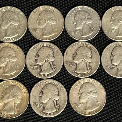 Assortment Of Washington Quarters Pre-1964 (2.184 Ozt) #7