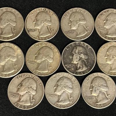 Assortment Of Washington Quarters Pre 1964 Approx (2.186 Ozt) #10
