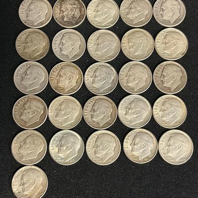 Assortment Of 1964 And Earlier Dimes #18 (2.080 Ozt)